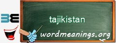 WordMeaning blackboard for tajikistan